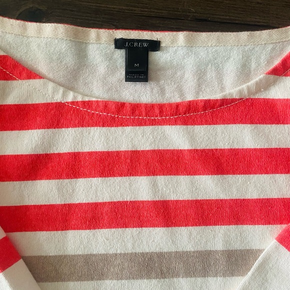 J. Crew Striped Sweatshirt Top: 3/4 Sleeve - Picture 3 of 3